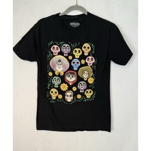 Disney Women's Coco Sugar Skull Calaveras Montage Shirt Miguel Hector Women’s M